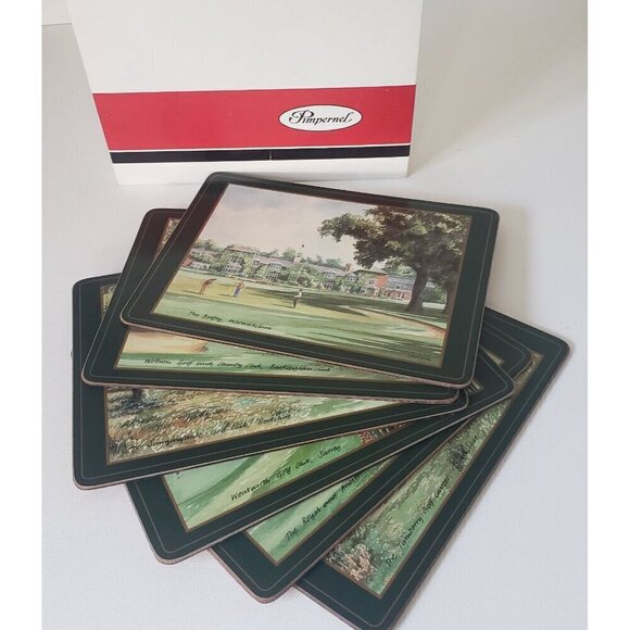 NIB Vintage Pimpernel UK/England Champion Golf Course Collectors Set Placemats 6 - Picture 2 of 16